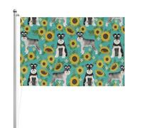 Schnauzer Tournesols Printemps Été Floral Race de chien Chien,Drapeau de jardin, bannière décorative, drapeau double face, 2 x 3 pieds, pour extérieur et intérieur