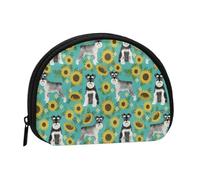Schnauzer Tournesols Printemps Été Floral Race de Chien ChienPetit Sac de Rangement pour Serviettes hygiéniques de Maquillage, Porte-Monnaie cosmétique pour Femme