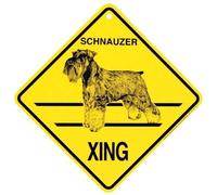 Schnauzer Xing Caution Panneau en métal pour maison, bureau, bar, intérieur, extérieur, décoration murale, 20,3 x 20,3 cm