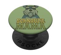 Schnauzie Mama Mignon Schnauzer Miniature Amoureux des Chiens PopSockets PopGrip Adhésif
