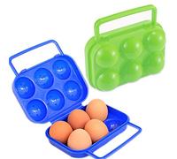 Schneespitze 2 Pièces Portable Porte-Oeufs Plastique,Box Egg,Boîte à œufs Portable Pliable Boîte Oeuf Boîte de Rangement Oeufs Conteneur Plateau d'oeuf