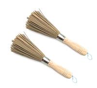 Schneespitze 2Pcs Wok Brosse Bambou,Outil de Nettoyage Wok Brosse Fouet Pot Brosse Naturel Wok Brosse Vaisselle pour Les Cuisines, Les Restaurants Et Les Outils De Nettoyage