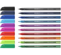 Schneider 102290 Vizz Lot de 10 stylos à bille (pour une écriture facile et rapide, corps de la couleur de l'encre, largeur du trait M)