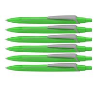 Schneider 131924 Reco Neon Edition Lot de 6 stylos à bille (en plastique recyclé, récompensé par l'ange bleu, couleur de l'encre : bleu) vert fluo