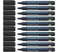 Schneider 133 Marqueur permanent 1-4 mm/rechargeable/encre anti-déssèchement Noir Lot de 10