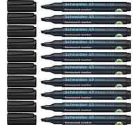 Schneider 133 Marqueur permanent 1-4 mm/rechargeable/encre anti-déssèchement Noir Lot de 10