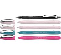 Schneider 150255 Slider Memo XB et Slider Rave XB Lot de 4 + 1 stylo à bille (couleur du boîtier : assortie, couleur de l'encre : bleu)