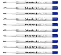 Schneider 172513 Eco 725 Lot de 10 recharges de stylo à bille (épaisseur de trait: M) Bleu