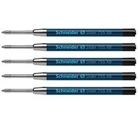 Schneider 175501 Slider 755 Lot de 5 recharges pour stylo à bille (technologie ViscoGlide, indélébile, XBExtrabreit) Noir