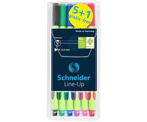Schneider 187912 Étui 6 x Fineliner de Line Up 04, 5 + 1 d'action