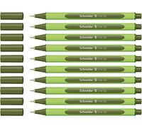 Schneider 191024 Fineliner Line Up (épaisseur de trait 0,4 mm, en plastique biosourcé) vert olive, Lot de 10