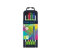 SCHNEIDER 191094 Line-Up 4er-Box Fineliner Noir, Rot, Blau, Verde 0.4mm 4St.