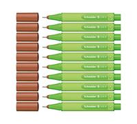 Schneider 191201 Fineliner de Link- it, Lot de 10, feutres de coloriage Marqueur pointe fine Standard mahogany-brown