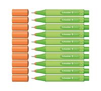 Schneider 191201 Fineliner de Link- it, Lot de 10, feutres de coloriage Marqueur pointe fine Standard tango-orange