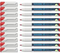Schneider 221 Lot de 10 feutres pour rétroprojecteur effaçables S 0,4 mm (Rouge) (Import Royaume Uni)