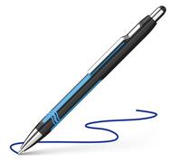 Schneider 73861 Epsilon Stylo à bille rétractable (épaisseur de trait XB, couleur de l'encre : bleu, mine indélébile) noir/cyan
