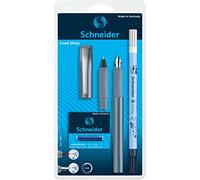 Schneider 74863 Ceod Shiny Kit d'écriture avec stylo plume, stylo roller, effaceur d'encre, pour droitiers et gauchers, plume M, avec cartouche d’encre bleu roi, couleur bleu pacifique