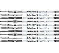 Schneider 7761 Lot de 10 mines d'encre indélébile Express 775 pour stylos à bille, pointe médium (Noir)