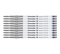 Schneider 7763 Lot de 10 mines d'encre indélébile Express 775 pour stylos à bille, pointe médium Bleu
