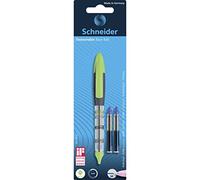 Schneider 78830 Blister avec Roller à cartouche Base Ball avec grip ergonomique + 2 cartouches d'encre bleu royal