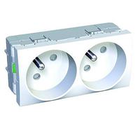 Schneider - Alb45222 Altira - Bloc 2 Prises De Courant 2P+T - 16A - 2 Postes - Blanc - 90 X 45 X 39 Mm