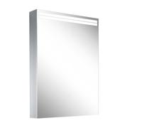 Schneider ARANGA TW Armoire de toilette avec éclairage, 1 porte avec charnières à droite, 495x120x700mm, bandeaux lumineux en haut, 160.452.01.50, Exécution: norme CH/corps argent anodisÃ©