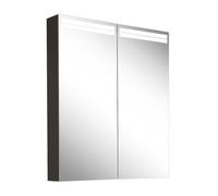 Schneider ARANGA TW Armoire de toilette avec éclairage, 2 portes, 695x120x700mm, bandeaux lumineux en haut, 160.470.01.44, Exécution: norme CH/corps noir mat
