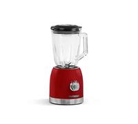 SCHNEIDER Blender Vintage SCBL15R, 800W, Bol en Verre 1,5L, 6 Lames Inox, Rouge