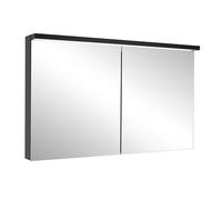 Schneider BORDO TW Armoire de toilette avec éclairage LED, 2 portes, 129,5x72,6x17,8cm, 188.130.02.41, Exécution: norme UE/corps noir mat, paroi arrière réfléchissante