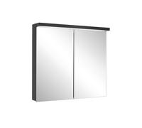 Schneider BORDO TW Armoire de toilette avec éclairage LED, 2 portes, 89,5x72,6x17,8cm, 188.090.02.41, Exécution: norme UE/corps noir mat, paroi arrière réfléchissante