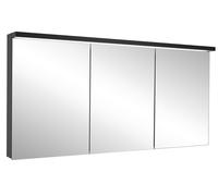 Schneider BORDO TW Armoire de toilette avec éclairage LED, 3 portes de même taille, 149,5x72,6x17,8cm, 188.151.01.44, Exécution: norme CH/corps noir mat