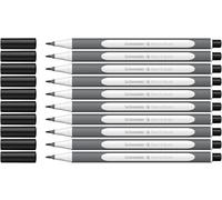 Schneider Brushpen Paint-It 070, pointe pinceau flexible, lot de 10, Noir | Plastique biosourcé à 88 %, écolabel Ange Bleu (Blauer Engel), droitiers et gauchers, lettering