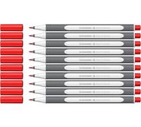 Schneider Brushpen Paint-It 070, pointe pinceau flexible, lot de 10, Rouge | Plastique biosourcé à 88 %, écolabel Ange Bleu (Blauer Engel), droitiers et gauchers, lettering