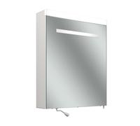 Schneider CARE LED armoire de toilette, 595x727mm, charnières à gauche, éclairage en haut, 2 prises de courant à droite à lextérieur en bas, 193.261.01.0201, Exécution: norme CH/corps blanc/3000K
