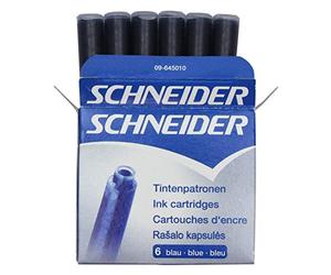Schneider Cartouches d'encre, bleu, contenu : 6 pièces