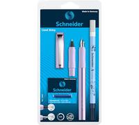 Schneider Ceod Shiny 74868 Kit d'écriture avec stylo, stylo roller, effaceur d'encre, pour droitiers et gauchers, plume M, avec cartouches d'encre bleu roi, violet