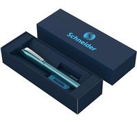 Schneider Ceod Shiny Set cadeau stylo roller dans un étui en carton avec cartouches d'encre standard pour droitiers et gauchers Bleu sarcelle