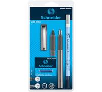 Schneider Ceod Shiny 74866 Kit d'écriture avec stylo, stylo roller, effaceur d'encre, pour droitiers et gauchers, plume M, avec cartouches d'encre bleu roi, graphite