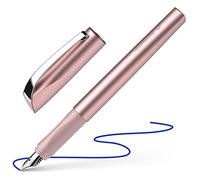 Schneider Ceod Shiny Stylo-plume brillant, pour droitier/gaucher, plume de taille M, avec cartouche d’encre bleu roi, rose poudré