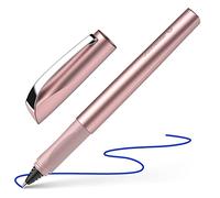 Schneider Ceod Shiny Stylo roller (pour droitiers et gauchers, épaisseur de trait M, avec cartouche d'encre bleu roi) rose poudré