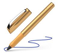 Schneider Ceod Shiny Stylo roller (pour droitiers et gauchers, épaisseur de trait M, avec cartouche d'encre bleu roi) bronze