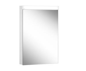 Schneider DAILY Line Ultimate Armoire de toilette avec éclairage LED, 1 porte Butée réversible, Prise à droite, 50x74,8x13cm, 02.02, 178.052.02.02, Exécution: norme UE/corps blanc