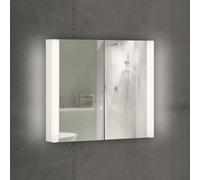 Schneider EASY Line Superior armoire de toilette lumineuse LED, 2 portes Ã double miroir, 70x70x14cm, 175.070., ExÃ©cution: norme UE/corps blanc/3000K - 175.070.02.0201