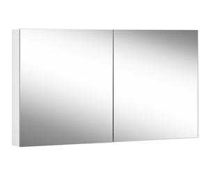 Schneider EASY Armoire de toilette, sans éclairage, 2 portes, charnières à gauche et à droite, 1395x120x700mm, 177.140.02.02, Exécution: Norme UE/prise de courant à gauche et à droite en bas de la par