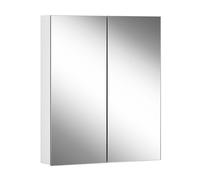 Schneider EASY Armoire de toilette, sans éclairage, 2 portes, charnières à gauche et à droite, 595x120x700mm, 177.064.01.02, Exécution: Norme CH/prise de courant en bas à droite sur la paroi latérale