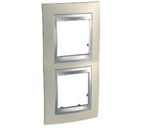 Schneider Elec ppm - PMU 25 10 - Cadre 2 postes vertical titane Unica Top aluminium