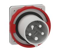 Fiche récepteur 63A 5P 400V rouge IP67 81883 Mureva