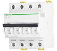 Schneider Electric a9 °F84440 ic60h disjoncteur, acti9, courbure C, 4P, 85 mm Hauteur X 72 mm largeur X 78.5 mm profondeur, 40 A Courant, 50/60 HZ, Blanc