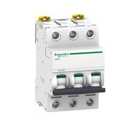 Schneider Electric A9F74363 IC60N Disjoncteur, Acti9, 3P, 63A, courbure C, 50/60 Hz, blanc