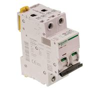 Schneider Electric - Acti9, iC60N disjoncteur 2P 1A courbe C - A9F74201